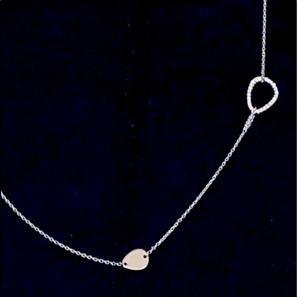 ❤️💯✅ 🆕925 STERLING SILVER TEARDROP CZ NECKLACE - Picture 2 of 5